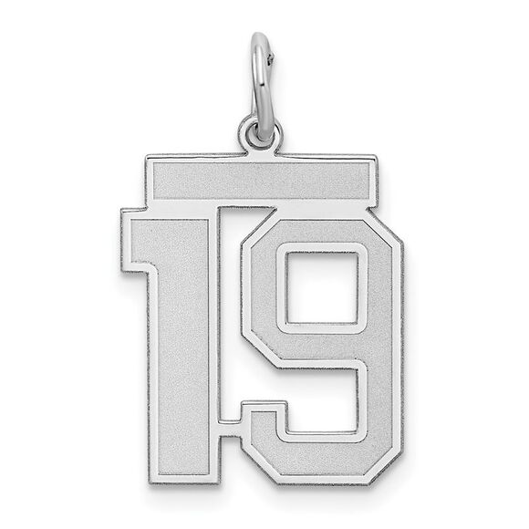 Sterling Silver Jersey Collection Medium Number 19 Pendant